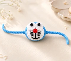 Doraemon Inspired Handcrafted Kids Crochet Rakhi